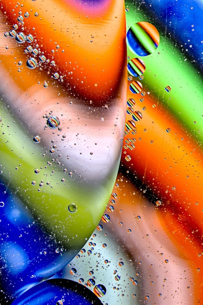 Photographie abstraite avec de l’eau et de l’huile