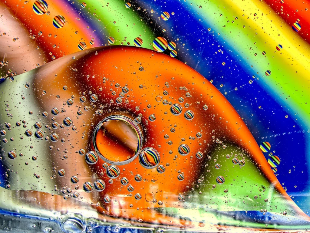 Photographie abstraite avec de l’eau et de l’huile