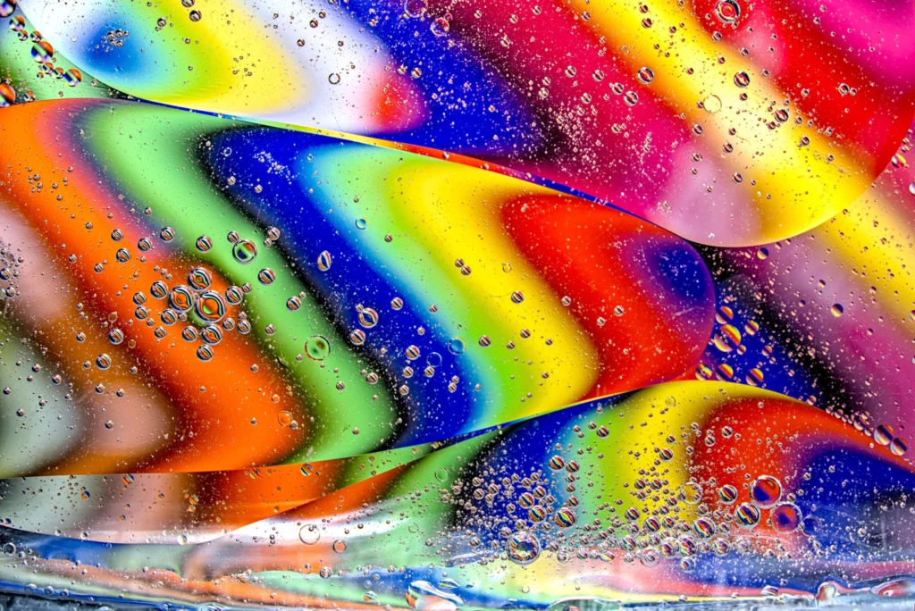 Photographie abstraite avec de l’eau et de l’huile