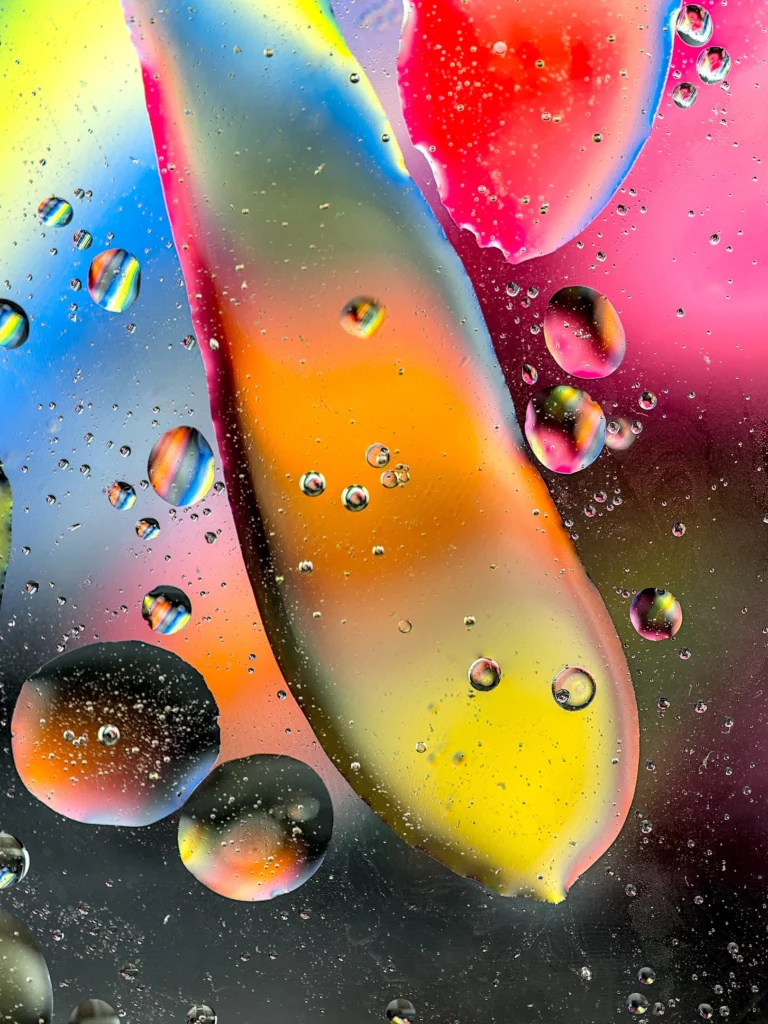 Photographie abstraite avec de l’eau et de l’huile