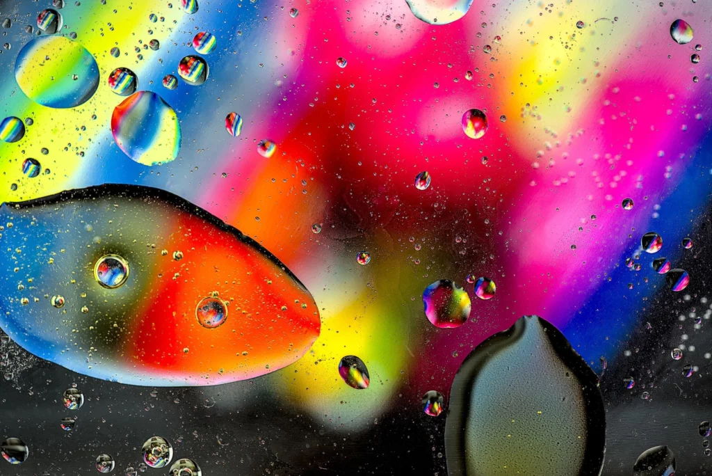 Photographie abstraite avec de l’eau et de l’huile