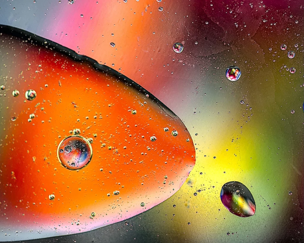 Photographie abstraite avec de l’eau et de l’huile