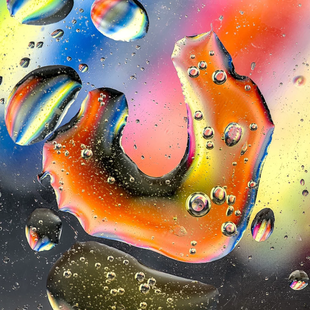 Photographie abstraite avec de l’eau et de l’huile