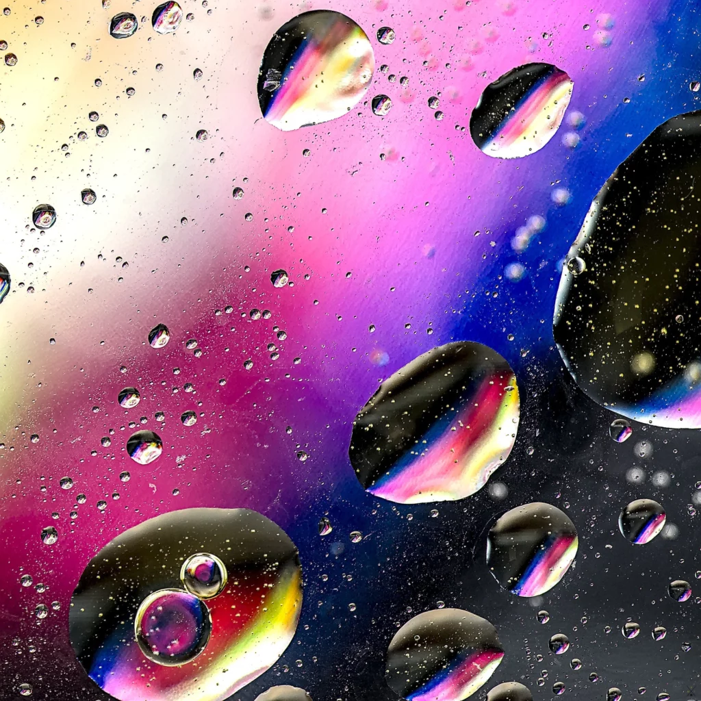 Photographie abstraite avec de l’eau et de l’huile