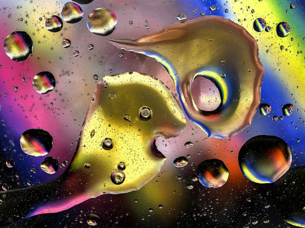 Photographie abstraite avec de l’eau et de l’huile