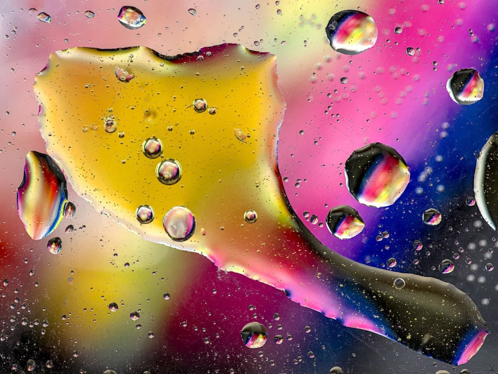 Photographie abstraite avec de l’eau et de l’huile