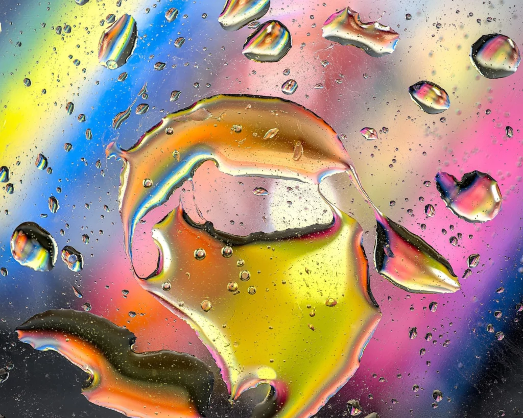 Photographie abstraite avec de l’eau et de l’huile
