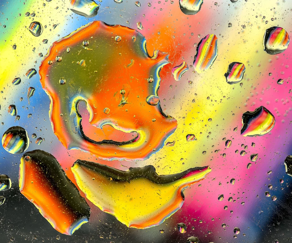 Photographie abstraite avec de l’eau et de l’huile