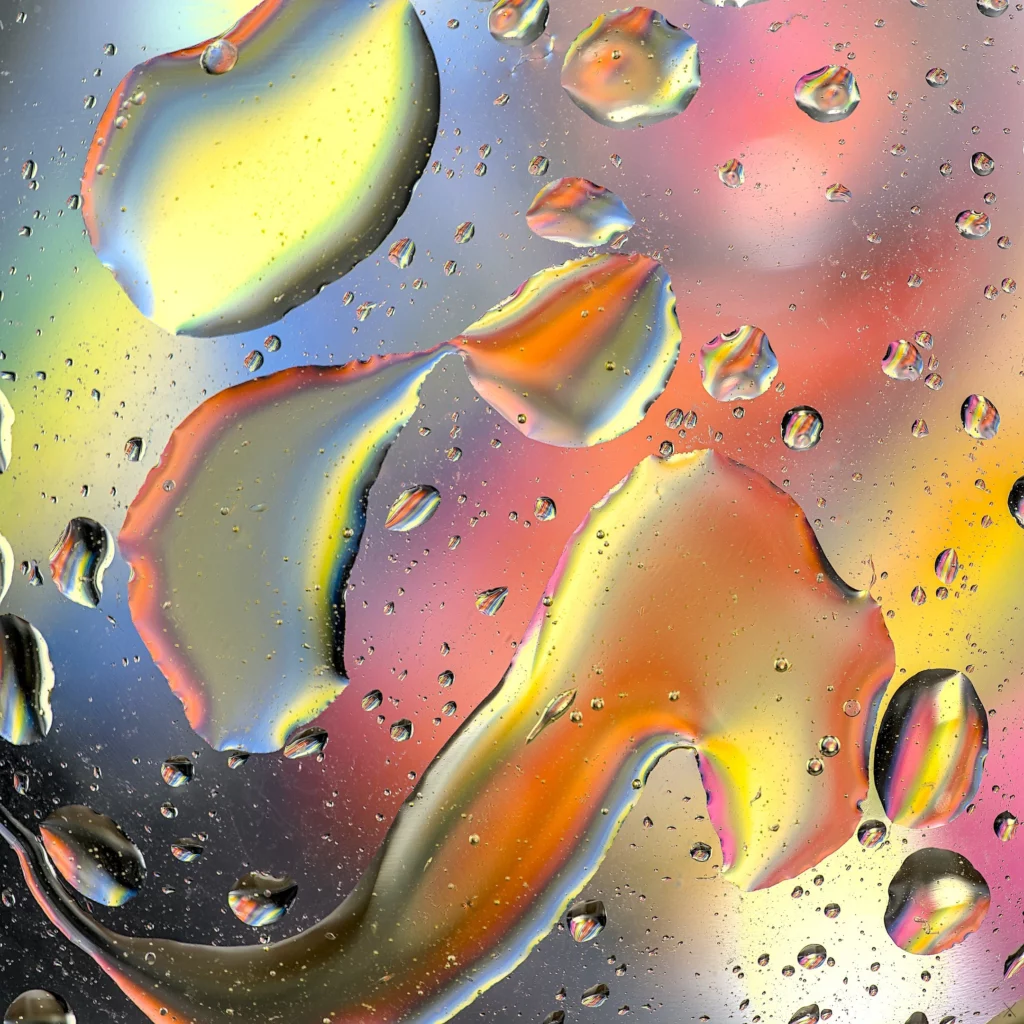 Photographie abstraite avec de l’eau et de l’huile