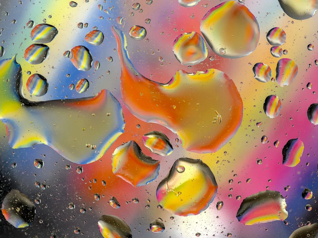 Photographie abstraite avec de l’eau et de l’huile